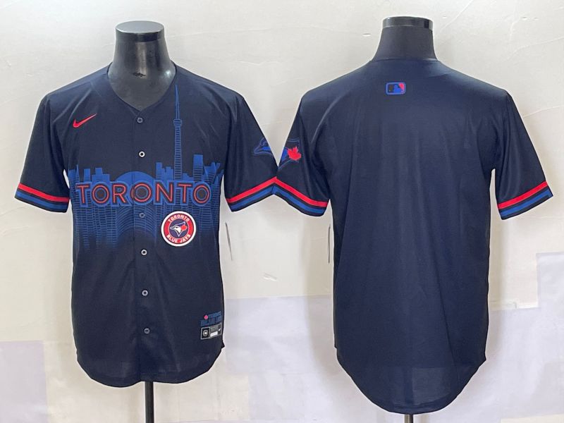Men 2025 Toronto Blue Jays Blank Black Joint Name Nike MLB Jersey style 5->toronto blue jays->MLB Jersey